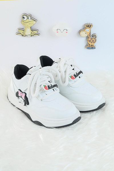 Moda Lime Unisex Children's Sports Shoes Kuromi Special Design Lace-Up and Velcro Sneakers