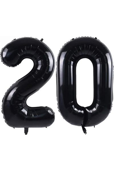 BeySüS Black 20 Numbers Foil Balloon