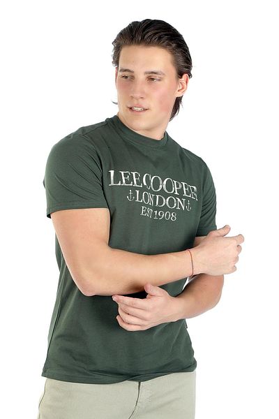 Lee Cooper Cador Men's 100% Cotton O Neck T-Shirt Emerald Green