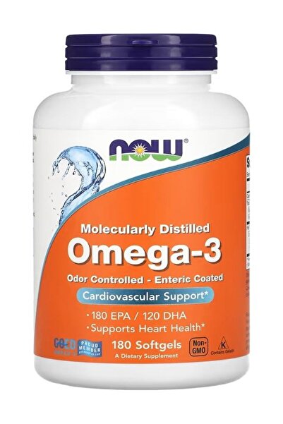 Now Foods, Omega-3 (Balık yağı) 180 Eicosapentaenoic Acid (EPA) / 120 DHA, 18...