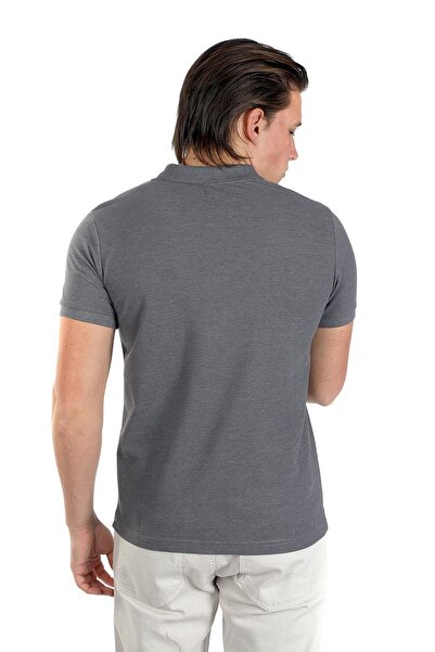 Lee Cooper Miles Men's 100% Cotton Pique Polo Neck T-Shirt Anthracite