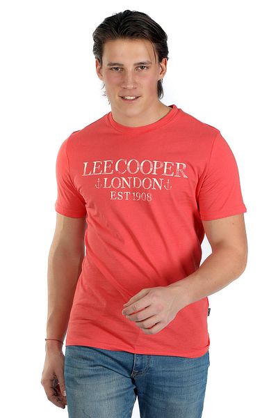 Lee Cooper تي شيرت Cador للرجال مصنوع من القطن بنسبة 100% برقبة دائرية