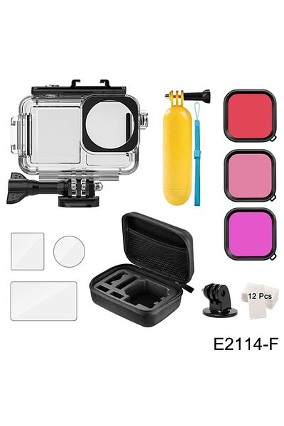 ORBMART E2114-F 40m Waterproof Case for DJI OSMO Action 3 4 5 Pro Underwater Dive Housing Protective Diving
