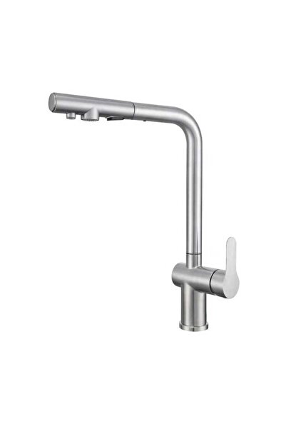 FLEKO صنبور حوض ريفا إينوكس مع مخرج تنقية حلزوني