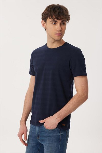 Lee Cooper Мъжка тениска Baines с О-образно деколте, тъмносиня, 100% памучен цвят