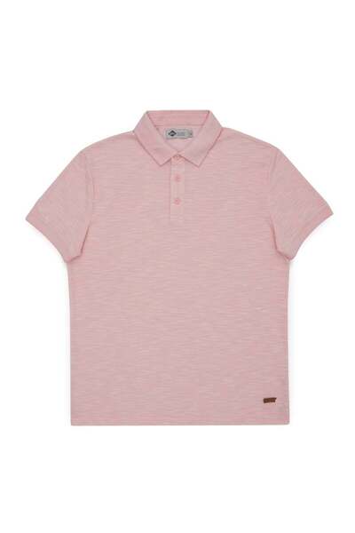Lee Cooper Jake men's polo collar t-shirt pastel pink