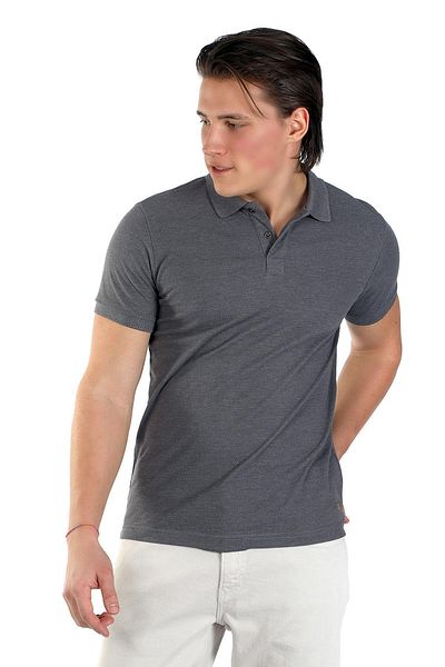 Lee Cooper Ανδρικό μπλουζάκι Miles 100% βαμβακερό πικέ με γιακά Anthracite