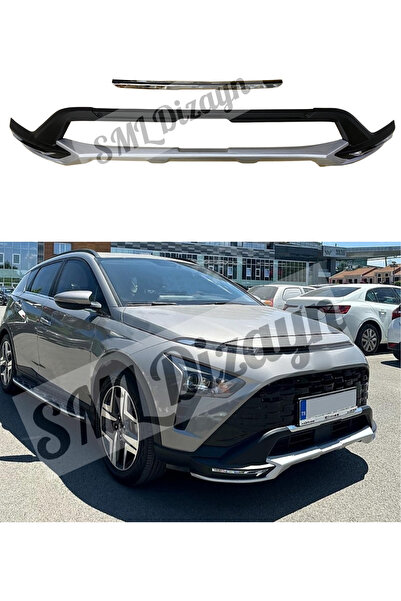 SML Dizayn 2021-2022-2023 Hyundai Bayon Ön Koruma Difüzör Ek Kromlu Nikelajlı...