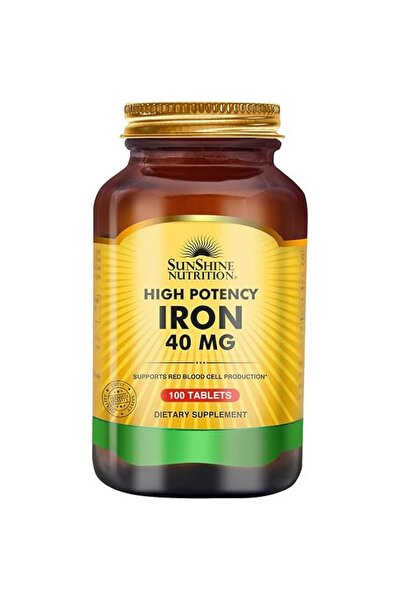 Sunshine Nutrition التغذية - حديد عالي الفعالية 40 مجم - لدعم وظيفة خلايا الد...