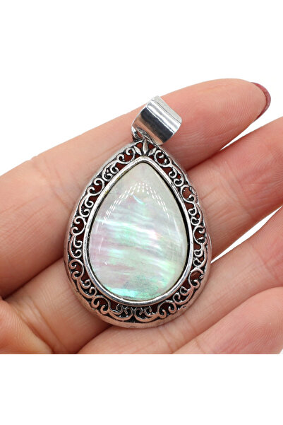 Choice قلادات من الحجر الطبيعي الأبيض على شكل قطرة ماء من اللازورد والأوبال ل...