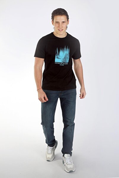 Lee Cooper Alvin Erkek %100 Pamuk O Yaka T-Shirt Siyah