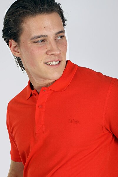 Lee Cooper Twins 1 Men's 100% Cotton Pique Polo Neck T-Shirt Coral