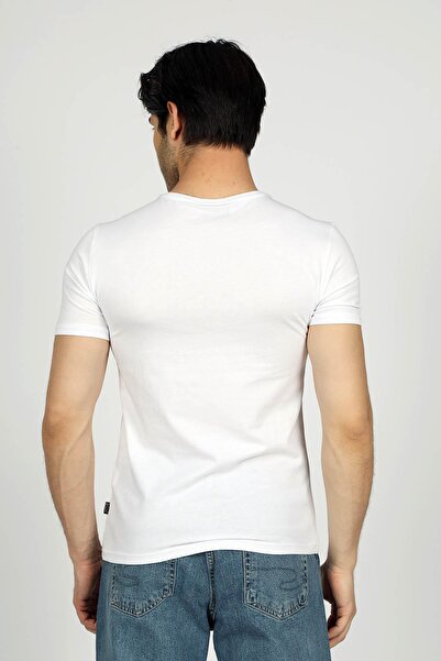 Lee Cooper Bernt Men's 100% Cotton O-Neck T-Shirt White