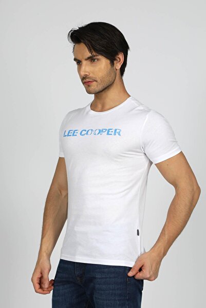 Lee Cooper Carlo Men's 100% Cotton O-Neck T-Shirt White