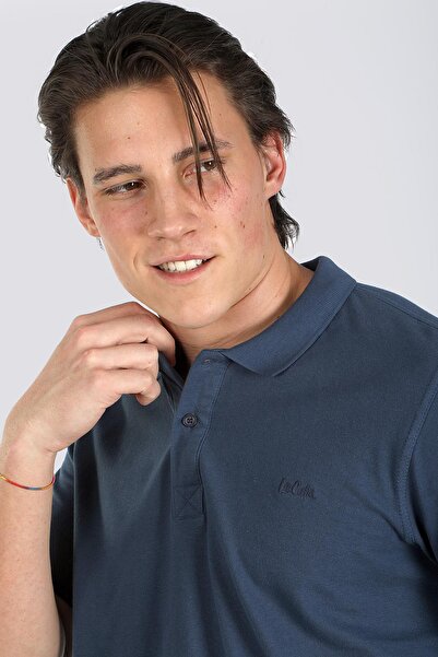 Lee Cooper Twins 1 Ανδρικό μπλουζάκι πόλο από 100% βαμβάκι πικέ με λαιμόκοψη Indigo