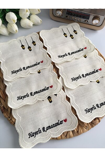 KUMSAL ÇEYİZ 6 Adet Sunumluk Peçete,Kokteyl Peçete,Kahve Peçetesi,Sunumluk,ra...