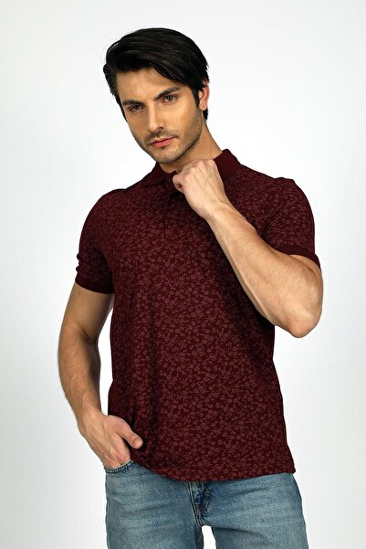 Lee Cooper Ανδρικό μπλουζάκι Newfresh 100% βαμβακερό με λαιμόκοψη πόλο, μούρι