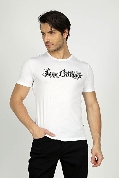 Lee Cooper Nero Men's 100% Cotton O-Neck T-Shirt White