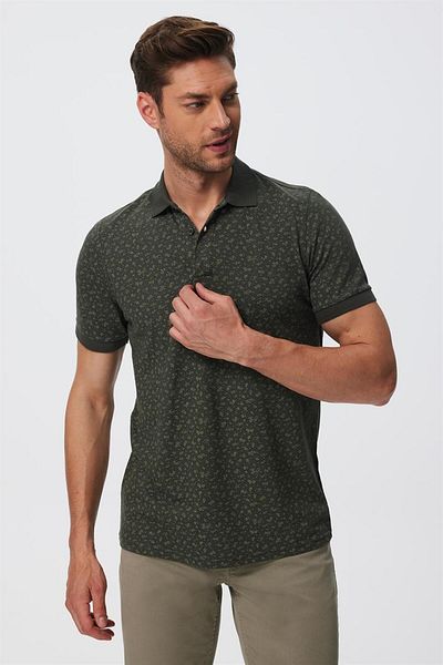 Lee Cooper Ανδρικό μπλουζάκι με λαιμόκοψη Polo - Newbernard Olive