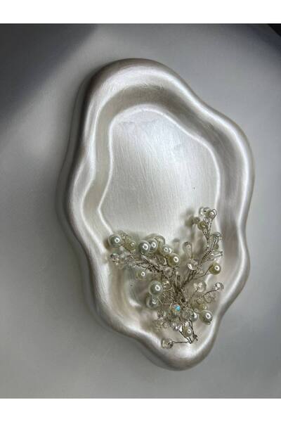 Love Candle Dekor İnci Bulut Tabak, Dekoratif Bulut Tabak, Oval Bulut Tepsi, ...