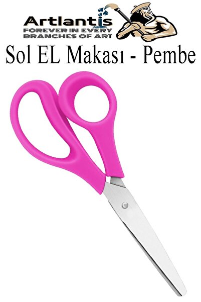 Artlantis Sol El Makası 1 Adet Solak Okul Makası Plastik Saplı Solel İçin Mak...