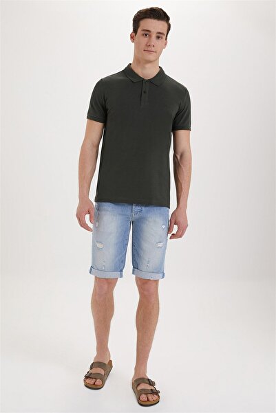 Lee Cooper Twins Men's 100% Cotton Polo Neck T-Shirt Olive