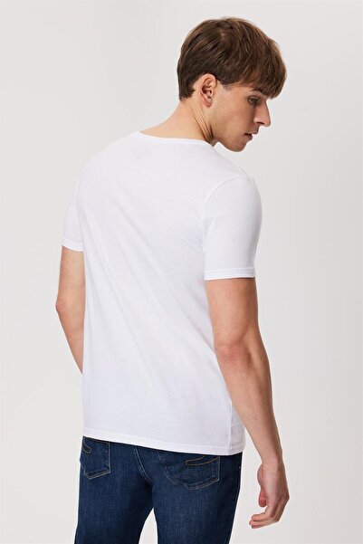 Lee Cooper Ανδρικό μπλουζάκι Londonlogo 100% βαμβακερό με λαιμόκοψη σε λευκό χρώμα-K