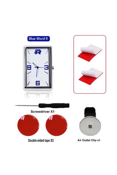 sikeo Vertical Blue Cilp High Quality Car Clock Automobile Internal Stick-On Mini Digital Fashion Watch Au