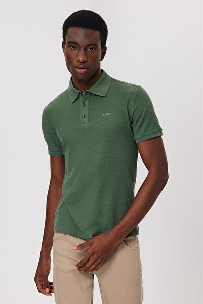 Lee Cooper Ανδρικό μπλουζάκι με λαιμόκοψη από 100% βαμβάκι Tylen, χακί