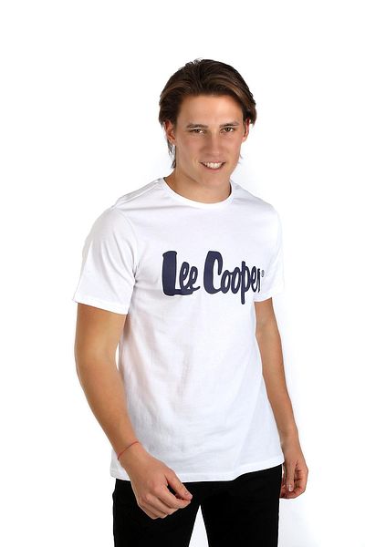 Lee Cooper Londonlogo Men's 100% Cotton O Neck T-Shirt White-L