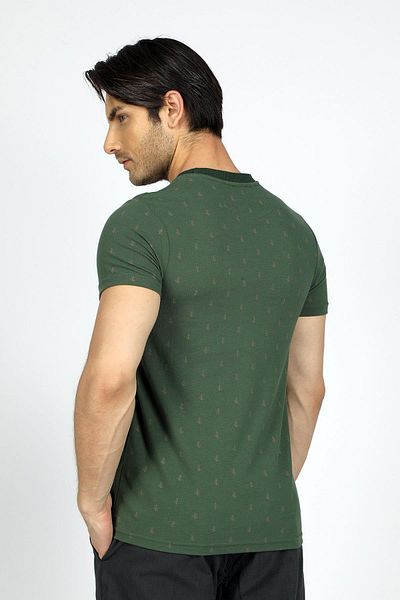 Lee Cooper Men's T-Shirt - Green 1 Cur Pın O Neck