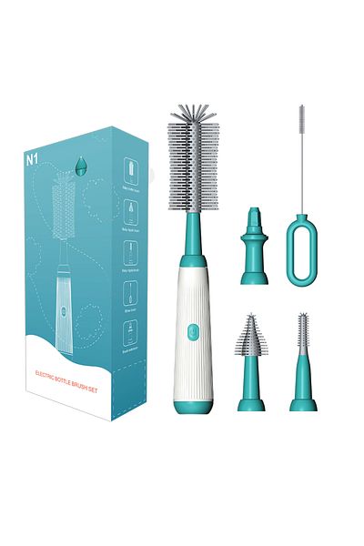 Choice green Electric Baby Bottle Brush 1500mah Multipurpose Silicone Cordless Infants Babe Milk Bottle Nip