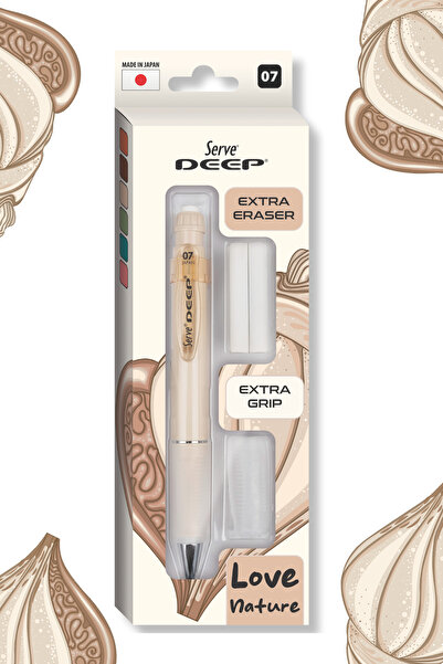 Serve Deep Versatil Kalem 07mm- Toprak Tonları - Yedekli Set (Grip ve Silgi)