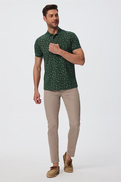 Lee Cooper Мъжка тениска Newpine с поло яка, тъмнозелена, 100% памучен дизайн