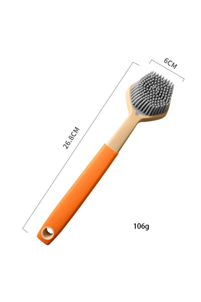 Choice Orange Kitchen Silicone Dishwashing Brush, Non Stick Pot Cleaning Brus...