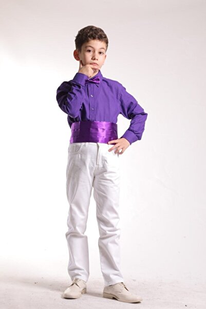 YCN TEKSTİL 23 Nisan Мъжка спортна ленена риза с навити ръкави 0-24