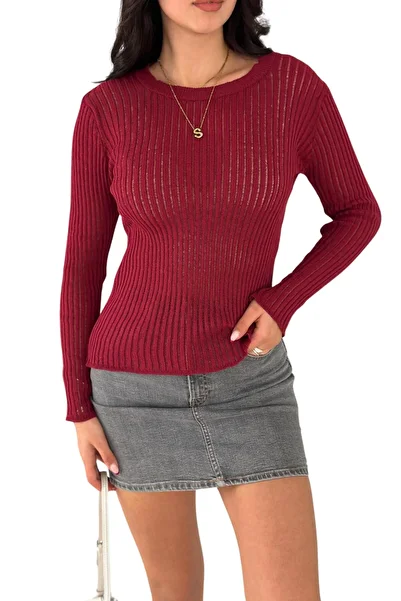Moda Amore Women's Knitwear Blouse - Wicked Detail Transparent Design 113