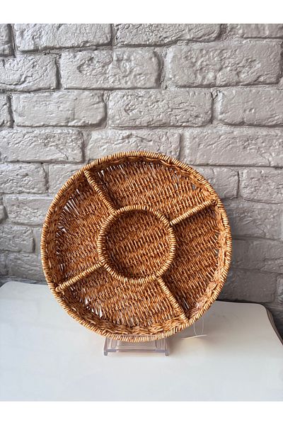 ARİN MODA ARIN RATTAN ORME صينية عرض متعددة الأقسام بعمق 30 × 30 سم و5 سم