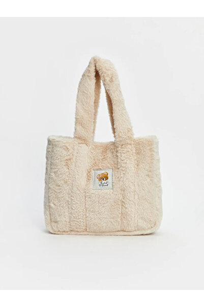 LC Waikiki Lcw Accessories Beige Plush Girls' Sleeve Bag