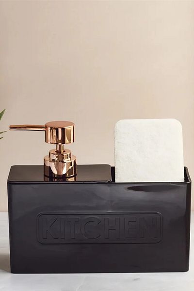 omilife Liquid Soap Dispenser and Detergent Holder Kitchen Counter - Rectangular Design, for Bathroom and Sink (Without Sponge)