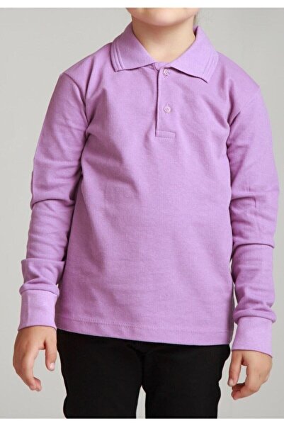 Nacar Kız ve Erkek Çocuk Uzun Kol Polo Yaka Okul T-shırt