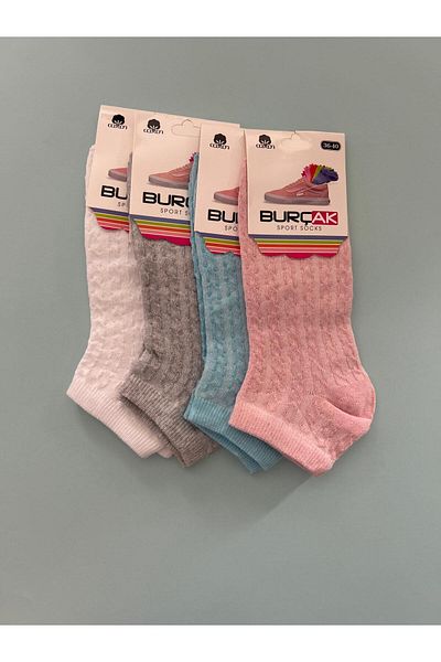 BURÇAK Women's Cotton Booties Socks Set of 4