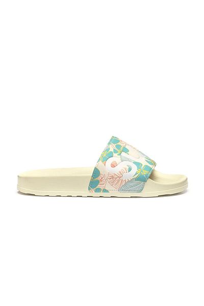 Superga Papuci de pisică bej - 1908 Hıbıscus Print, cu material Polysoft și număr de model S2134mw-a28-sp