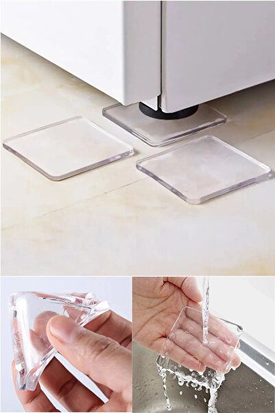 omilife 4 Adet Silikon Şeffaf Zemin Koruyucu Kaydırmaz Dayanıklı Ped Halı Kay...