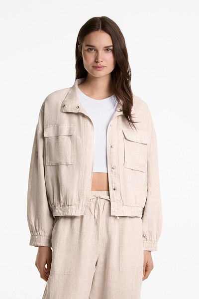 Oysho Linen bomber jacket