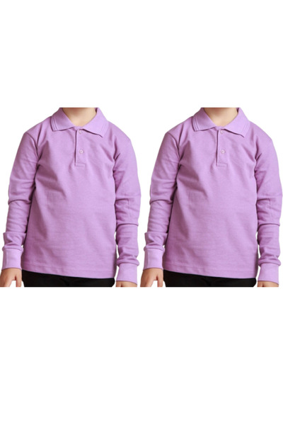 Nacar Unisex Uzun Kollu  Çocuk Okul Tshirt 2 Adet
