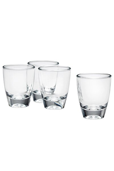 IKEA 4 Adet Mini Shot Bardağı Hacim 30 ml İkea 4'lü Set Likör Şat Bardağı Cam Bardak Yükseklik 5 cm