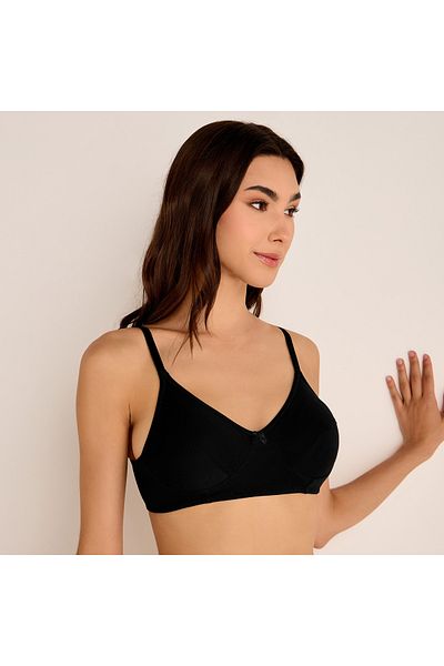 FAV Bow Detail Support Bra with Hook and Eye Closure and Adjustable Strap