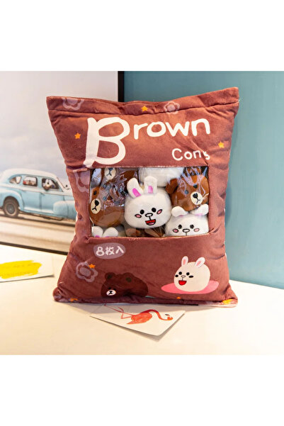 Choice 45 سم دمية كرتونية على شكل دب بني كيس وجبات خفيفة وسادة رمي حقيبة وجبا...