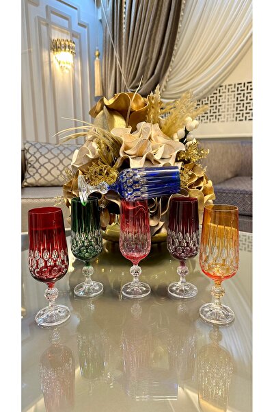 Vakıf home Bohemia Kristal Renkli El İşi Kahve Yanı Su Bardağı